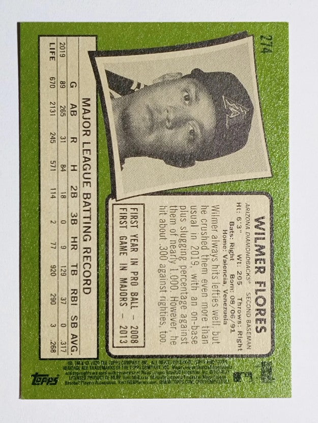 2020 Topps Heritage #274 Wilmer Flores