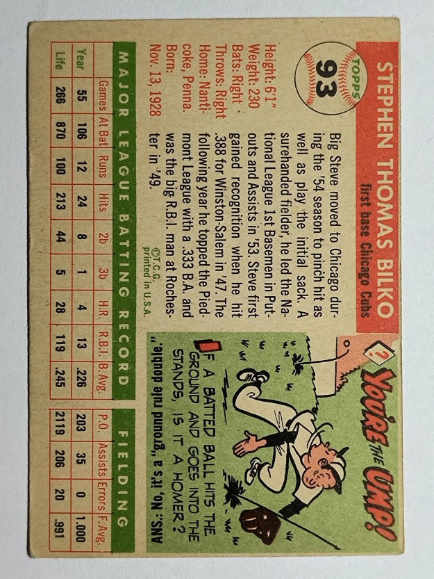 1955 Topps #93 Steve Bilko (VGEX)