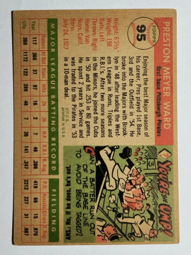 1955 Topps #95 Preston Ward (VGEX)