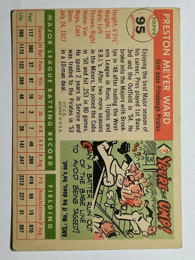 1955 Topps #95 Preston Ward (VGEX)