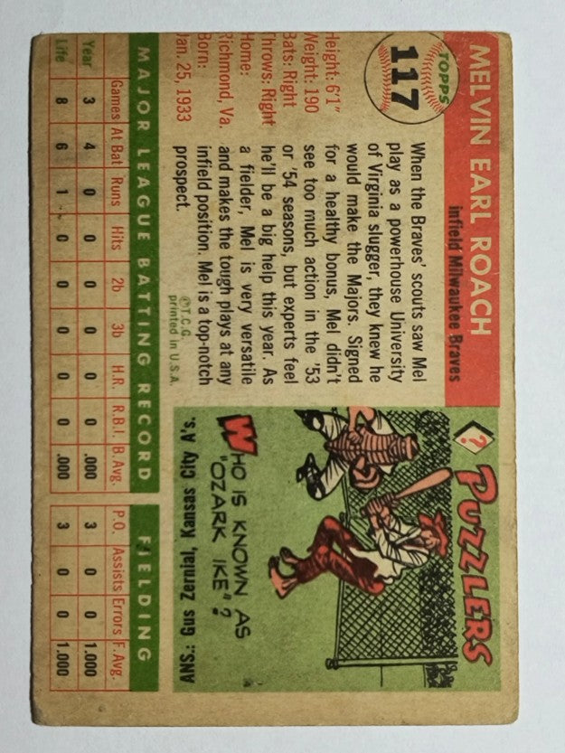 1955 Topps #117 Mel Roach (GOOD)