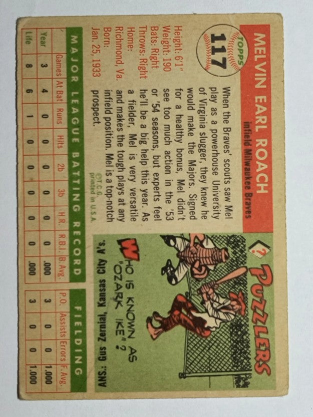 1955 Topps #117 Mel Roach (GOOD)