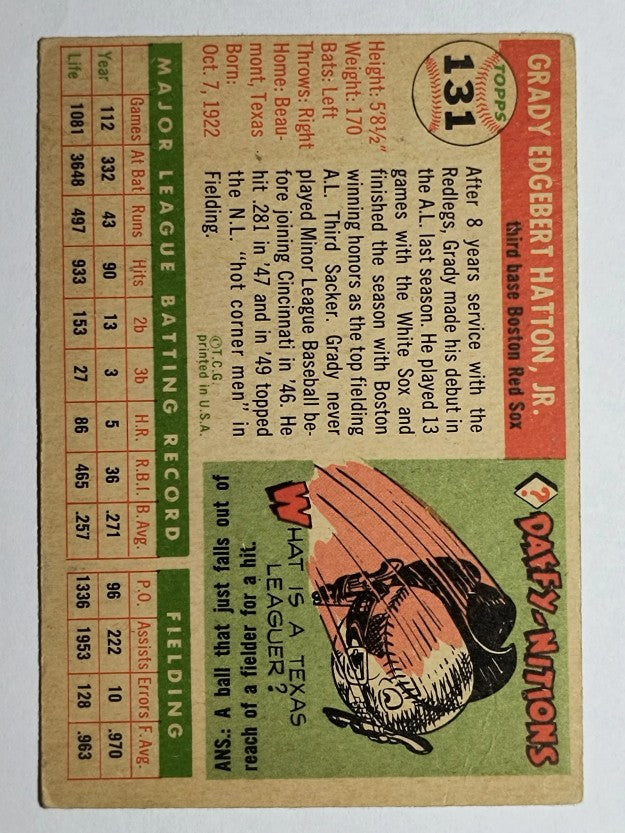 1955 Topps #131 Grady Hatton (VG)