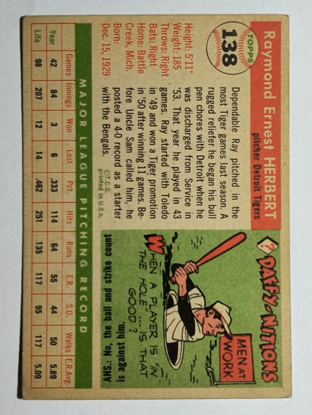 1955 Topps #138 Ray Herbert (VGEX)