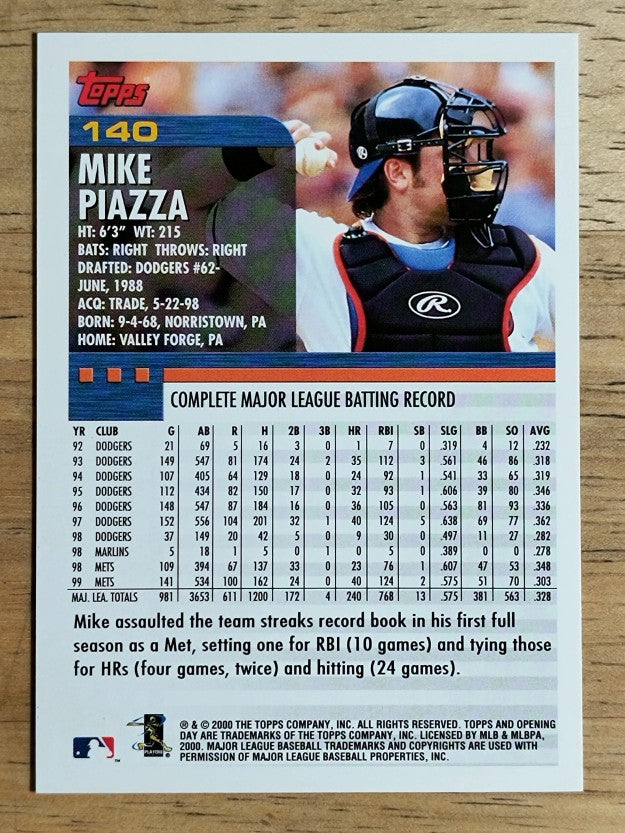 2000 Topps Opening Day #140 Mike Piazza