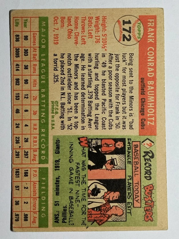 1955 Topps #172 Frank Baumholtz (VGEX)