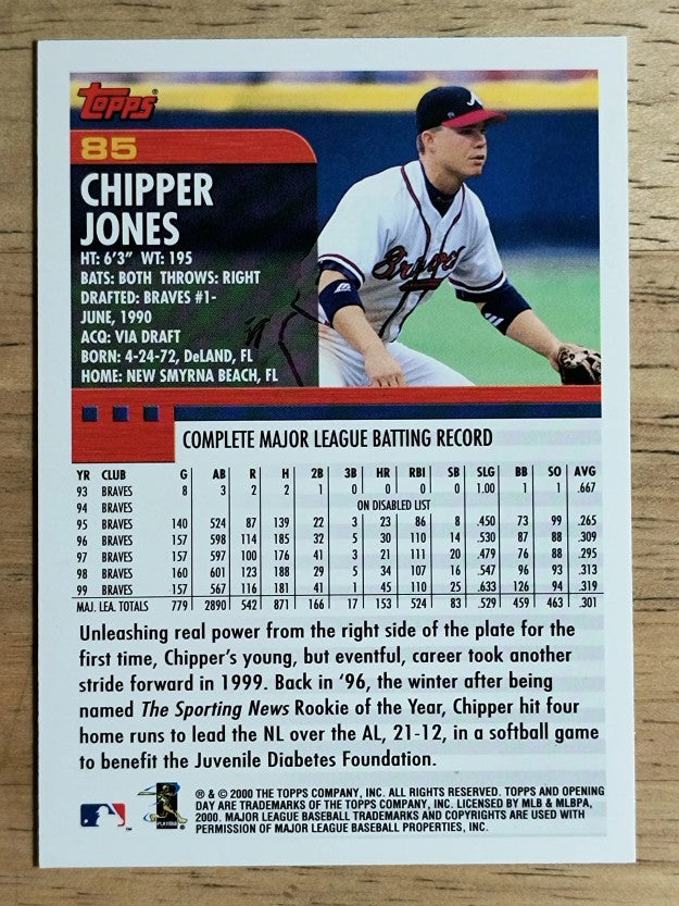 2000 Topps Opening Day #85 Chipper Jones