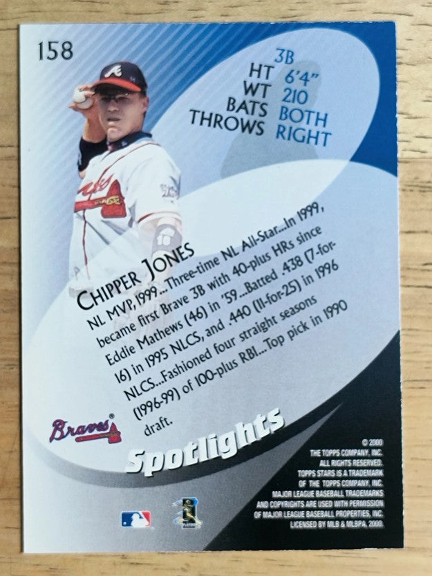 2000 Topps Stars #158 Chipper Jones SPOT