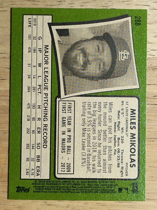 2020 Topps Heritage #288 Miles Mikolas