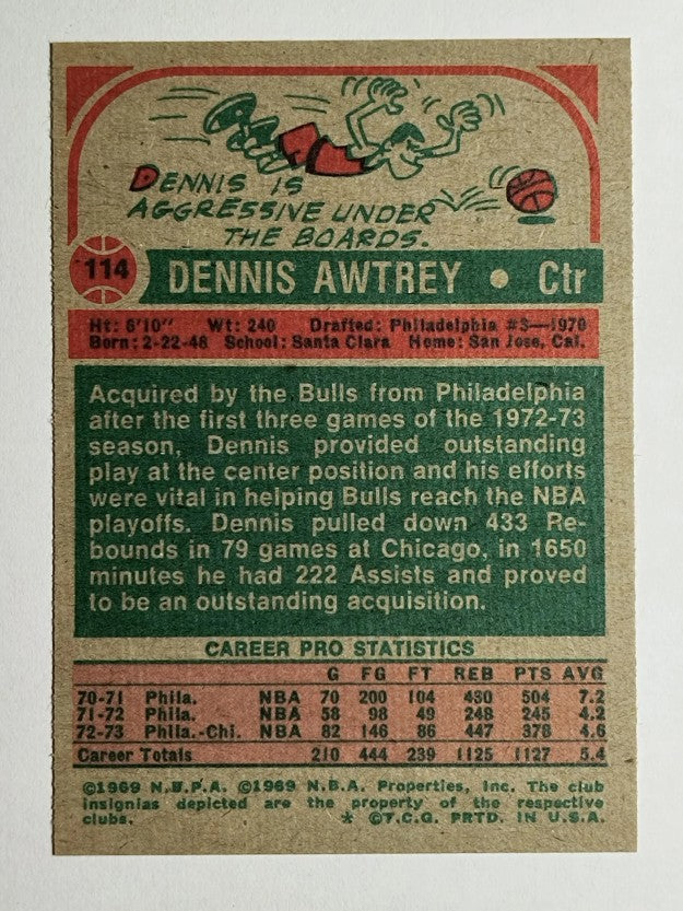 1973-74 Topps #114 Dennis Awtrey (NM)