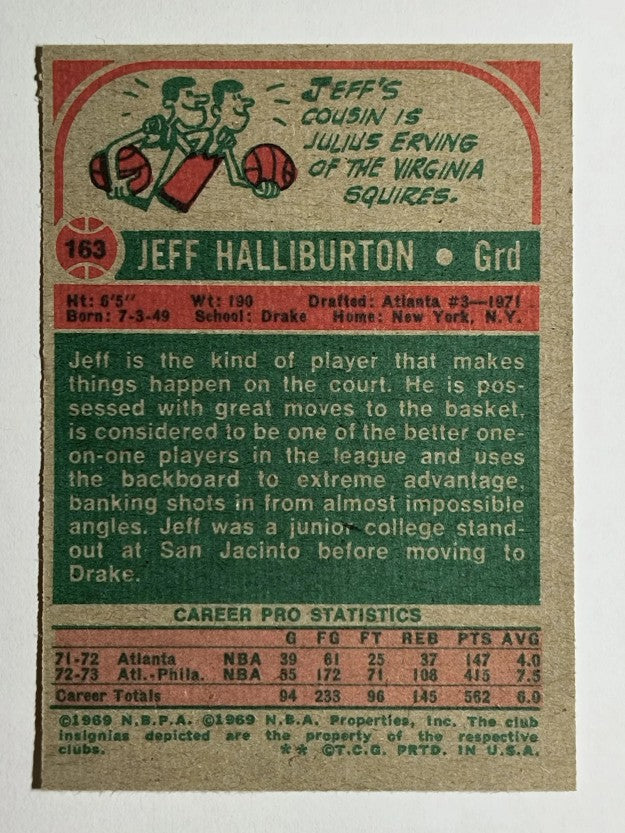 1973-74 Topps #163 Jeff Halliburton (VGEX)