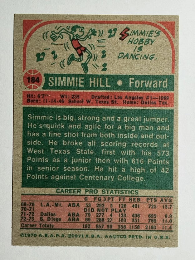 1973-74 Topps #184 Simmie Hill (NM)