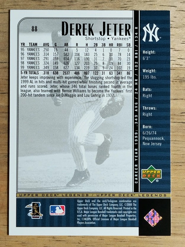 2000 Upper Deck Legends #88 Derek Jeter