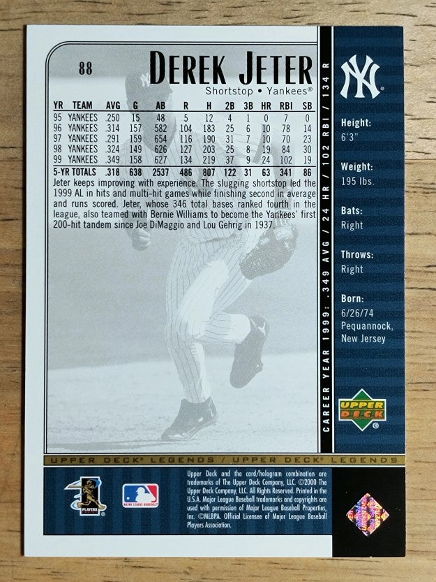 2000 Upper Deck Legends #88 Derek Jeter