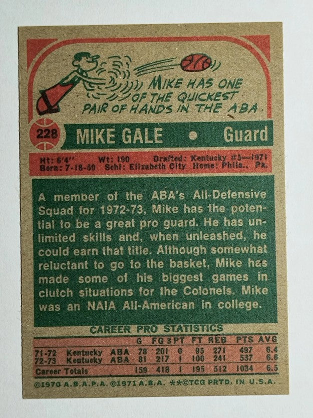 1973-74 Topps #228 Mike Gale RC (EXMT)