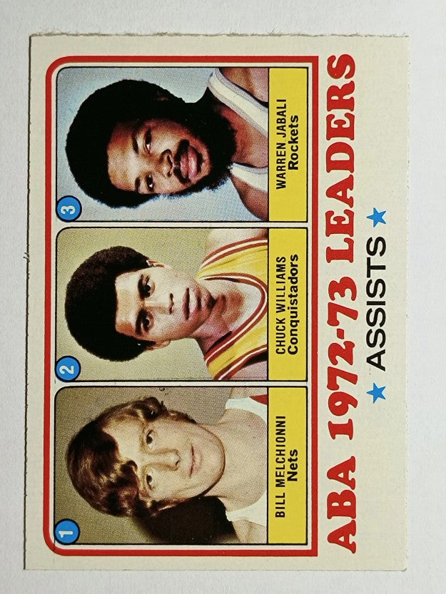 1973-74 Topps #239 Bill Melchionni/Chuck Williams/Warren Jabali LL (EXMT)