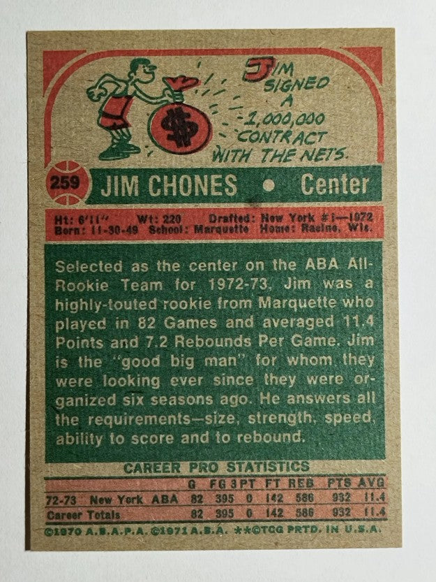 1973-74 Topps #259 Jim Chones RC (NM)