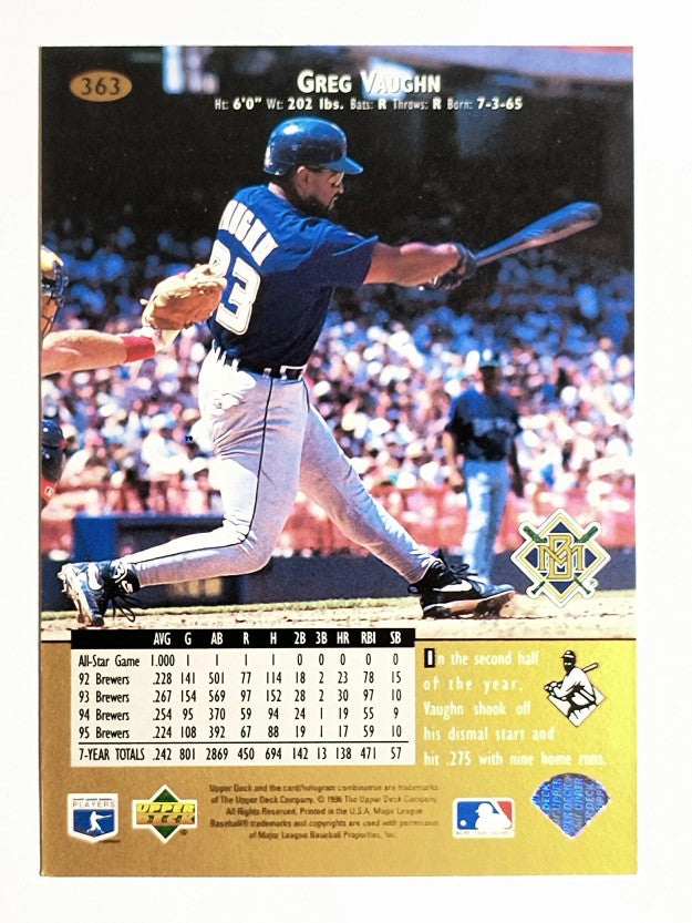 1996 Upper Deck #363 Greg Vaughn