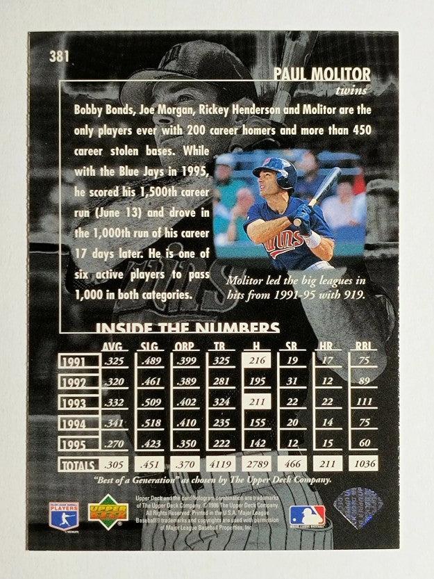 1996 Upper Deck #381 Paul Molitor BG