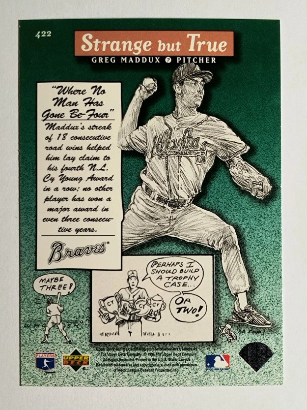 1996 Upper Deck #422 Greg Maddux SBT