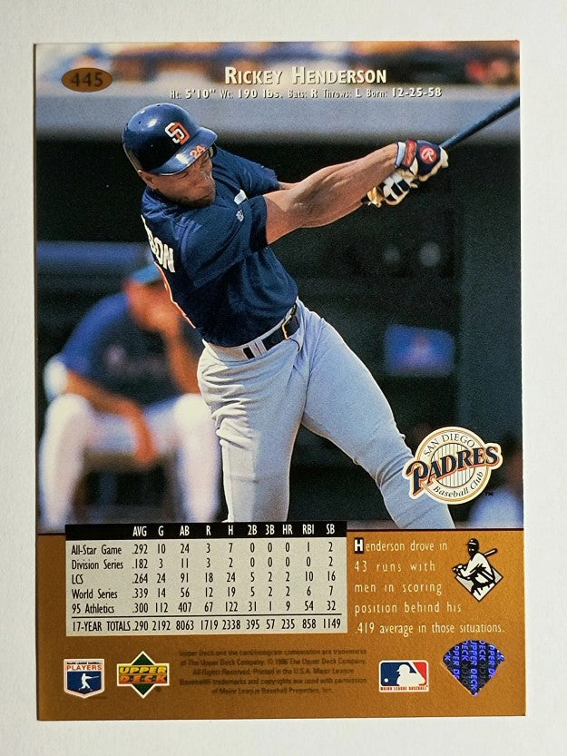 1996 Upper Deck #445 Rickey Henderson