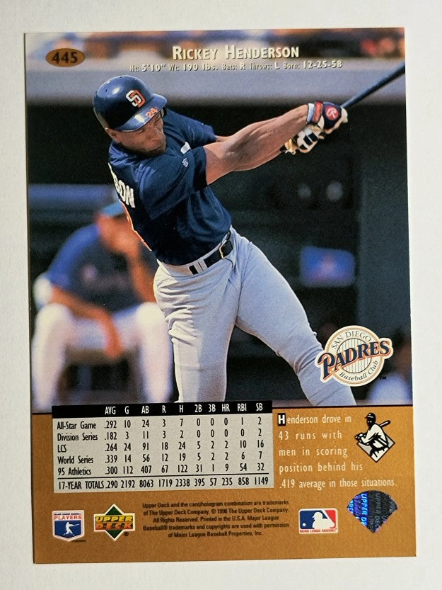 1996 Upper Deck #445 Rickey Henderson