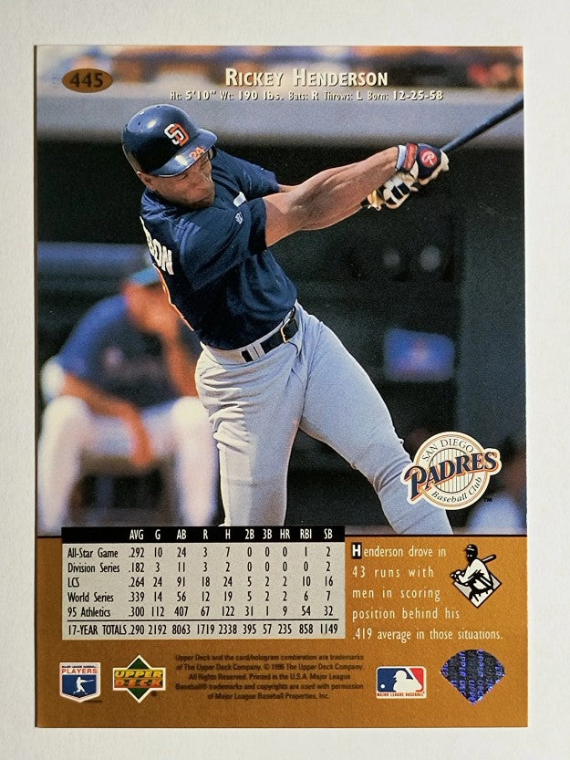 1996 Upper Deck #445 Rickey Henderson