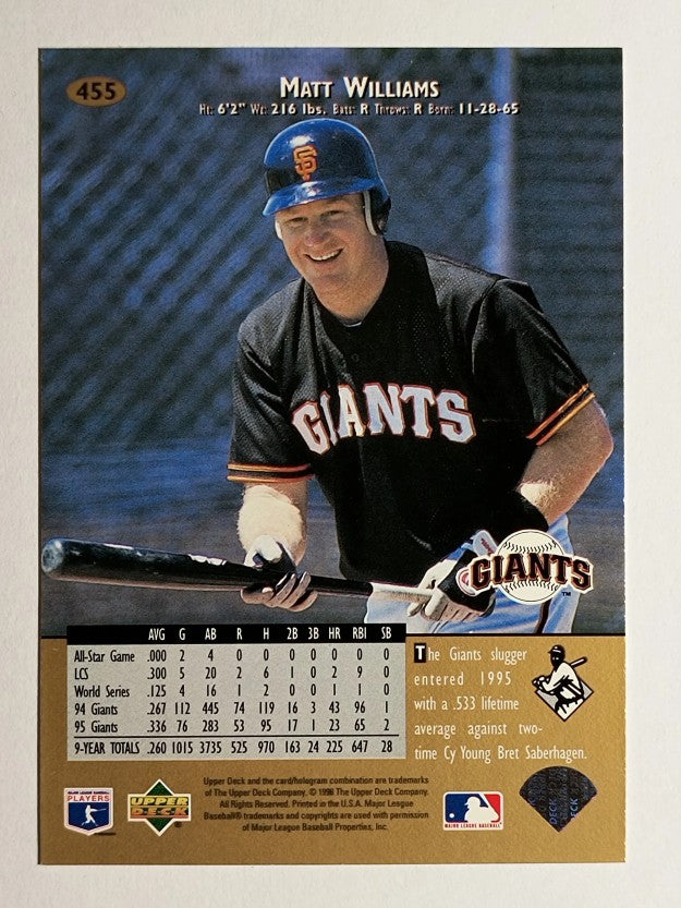 1996 Upper Deck #455 Matt Williams