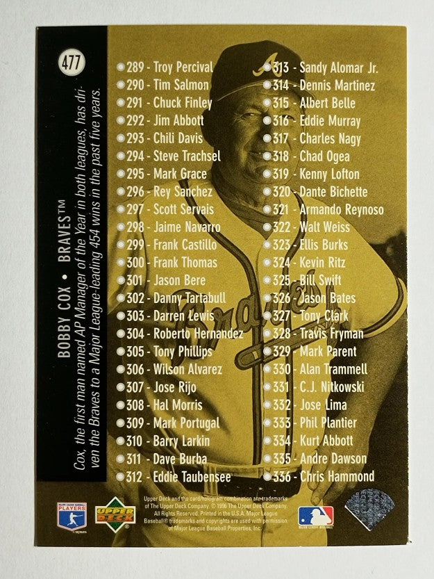 1996 Upper Deck #477 Bobby Cox CL