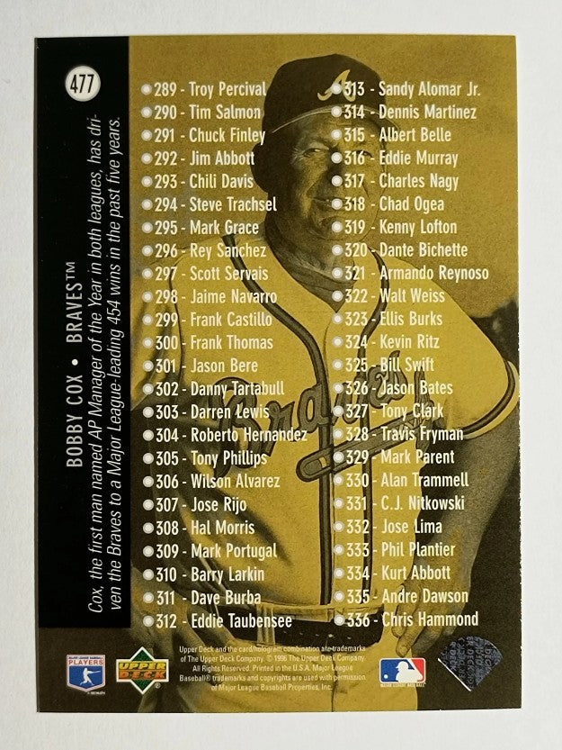 1996 Upper Deck #477 Bobby Cox CL
