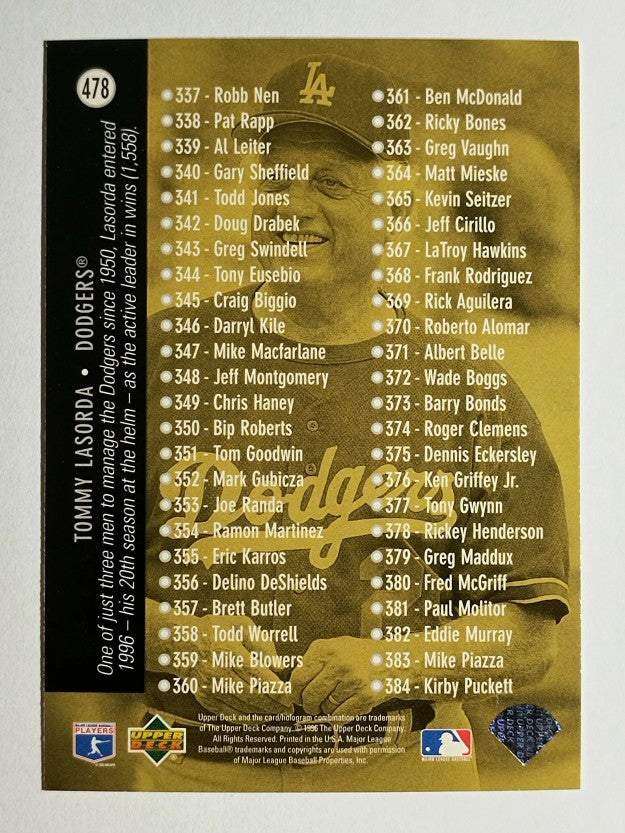 1996 Upper Deck #478 Tommy Lasorda CL