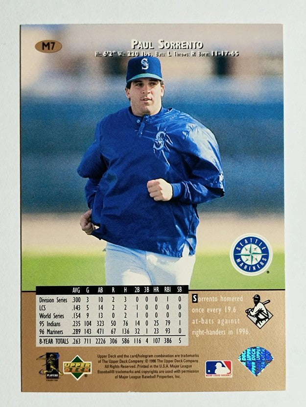 1997 Mariners Upper Deck Pepsi Insert #M7 Paul Sorrento