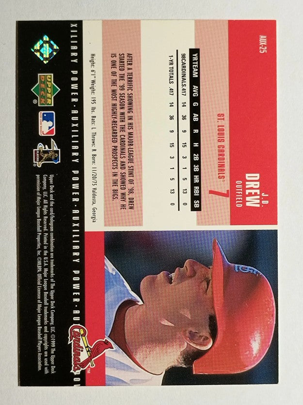1999 Upper Deck PowerDeck Auxiliary #AUX25 J.D. Drew