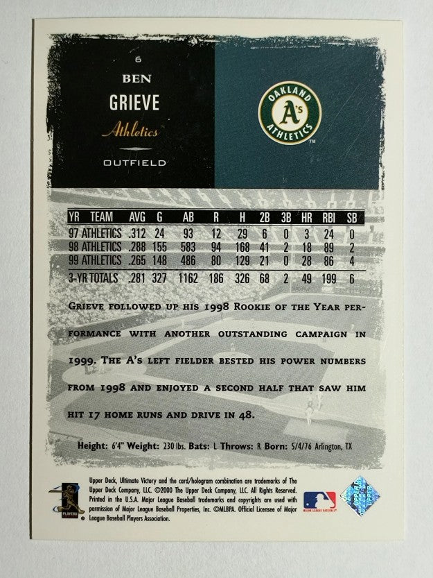 2000 Ultimate Victory #6 Ben Grieve