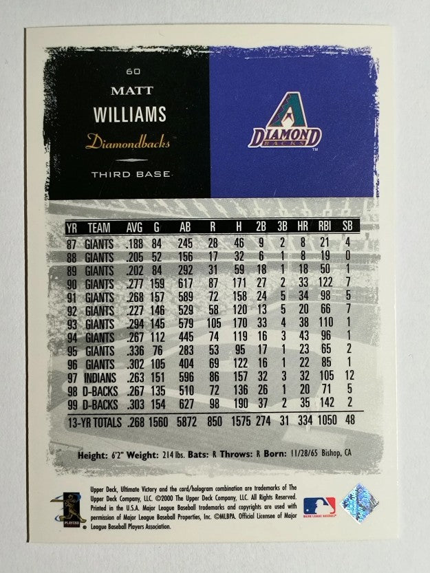 2000 Ultimate Victory #60 Matt Williams