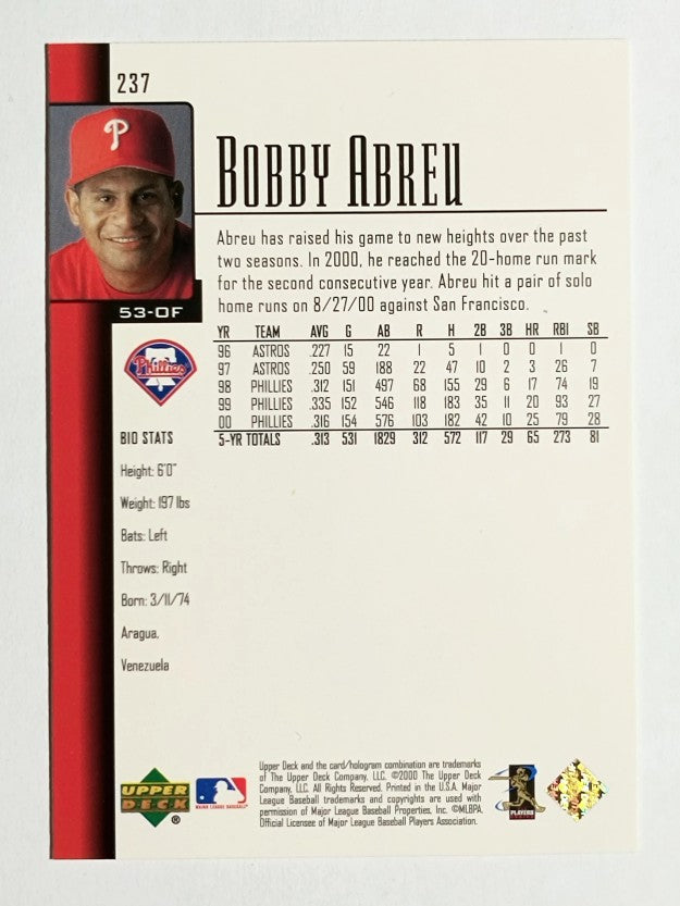 2001 Upper Deck #237 Bob Abreu