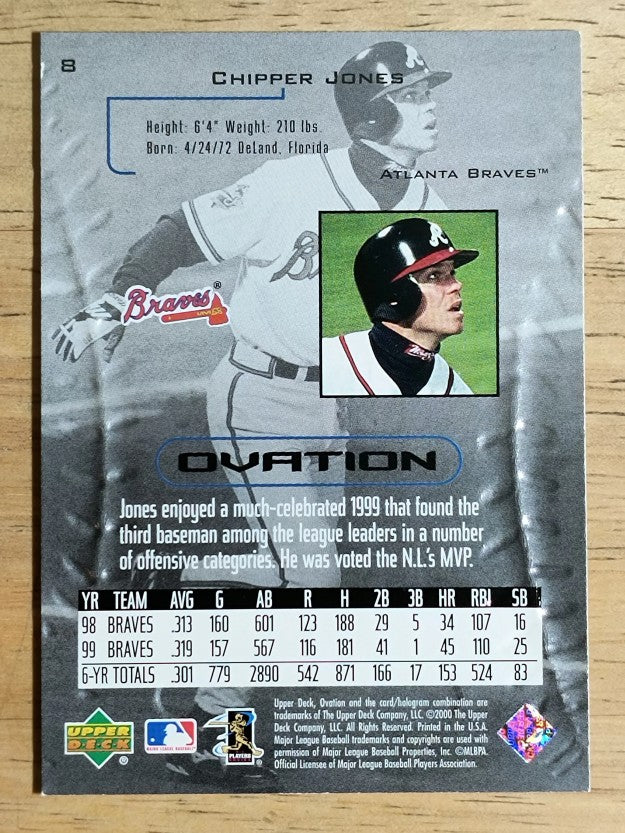 2000 Upper Deck Ovation #8 Chipper Jones