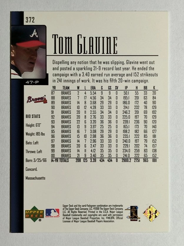 2001 Upper Deck #372 Tom Glavine