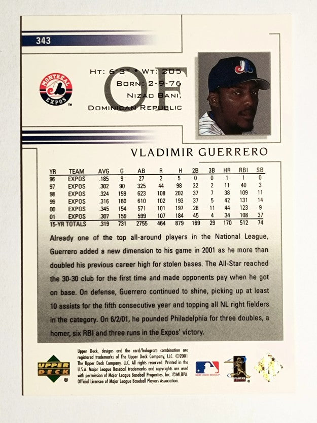 2002 Upper Deck #343 Vladimir Guerrero