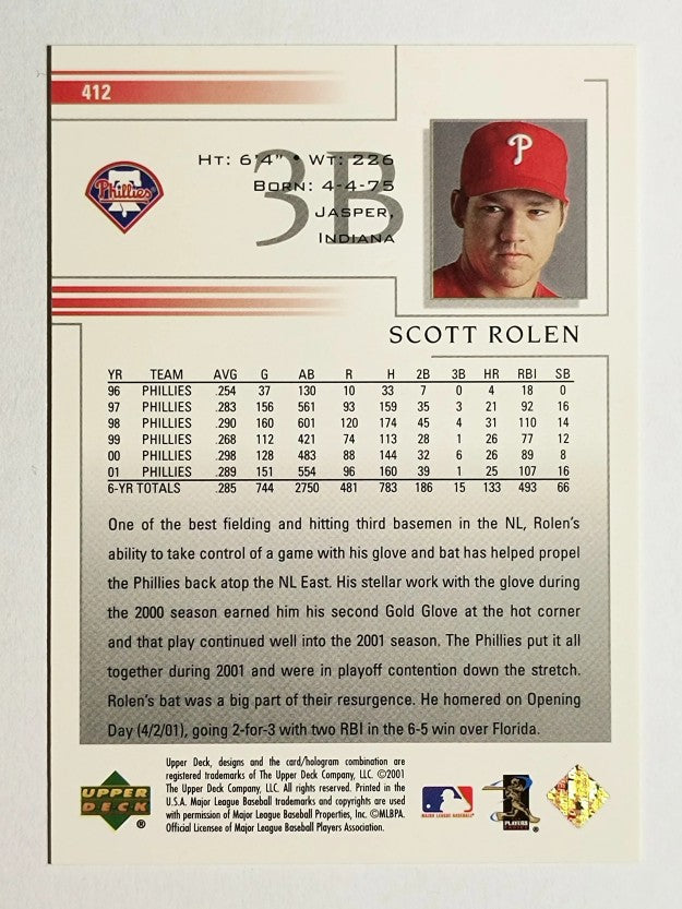 2002 Upper Deck #412 Scott Rolen
