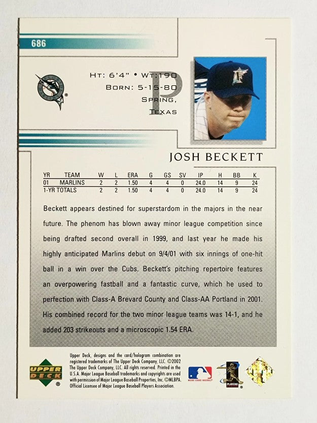 2002 Upper Deck #686 Josh Beckett