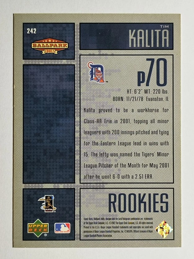 2002 Upper Deck Ballpark Idols #242 Tim Kalita ROO RC (NM)