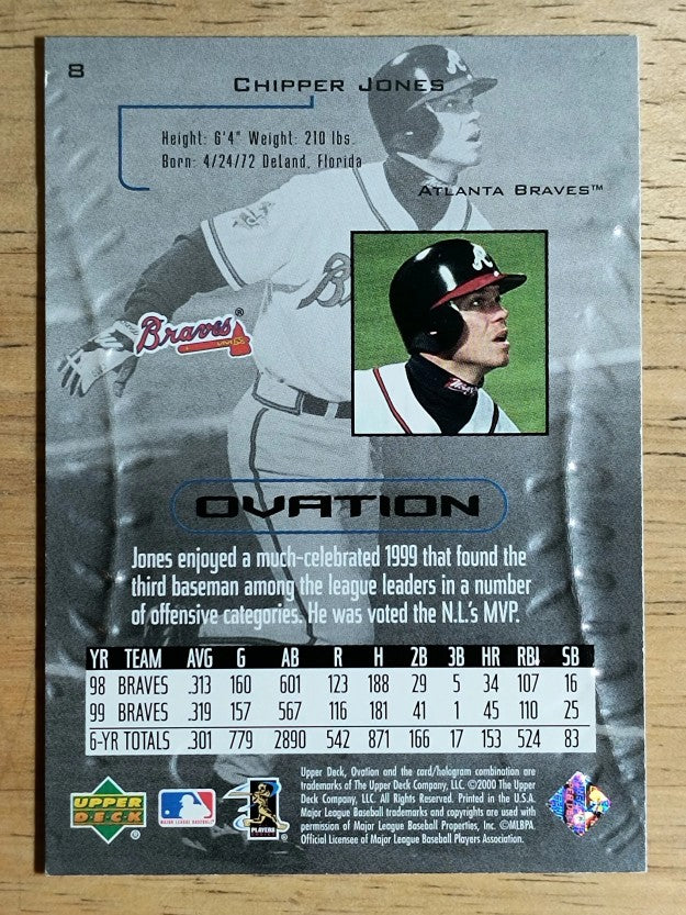 2000 Upper Deck Ovation #8 Chipper Jones