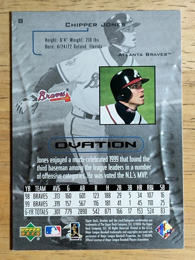 2000 Upper Deck Ovation #8 Chipper Jones