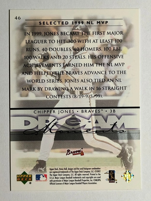 2002 Upper Deck Honor Roll #46 Chipper Jones