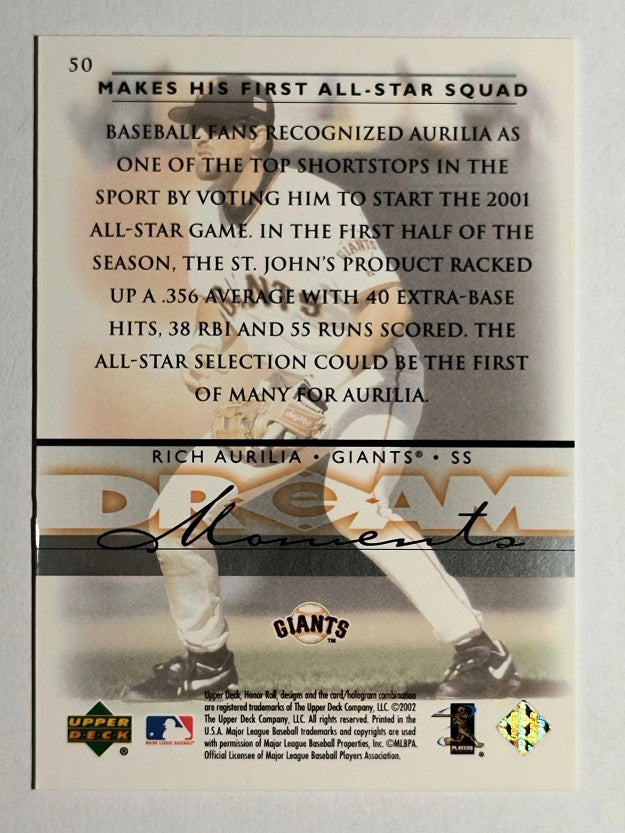 2002 Upper Deck Honor Roll #50 Rich Aurilia