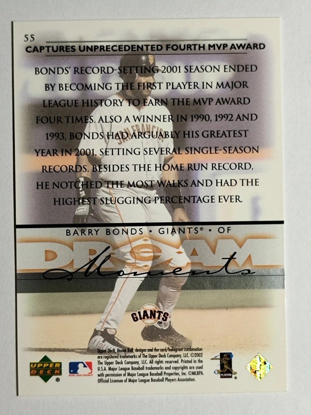 2002 Upper Deck Honor Roll #55 Barry Bonds