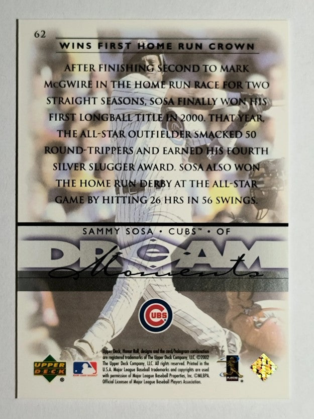 2002 Upper Deck Honor Roll #62 Sammy Sosa