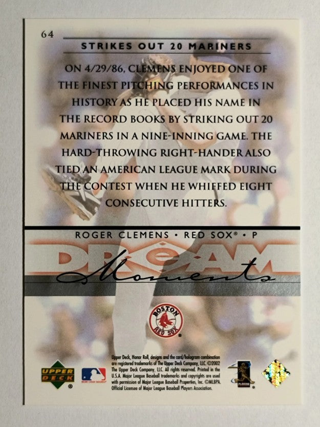 2002 Upper Deck Honor Roll #64 Roger Clemens