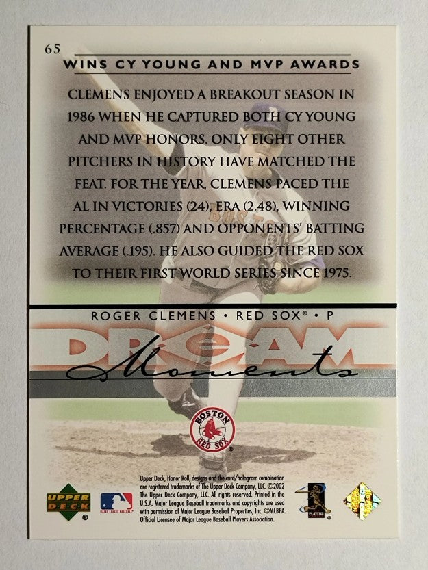 2002 Upper Deck Honor Roll #65 Roger Clemens